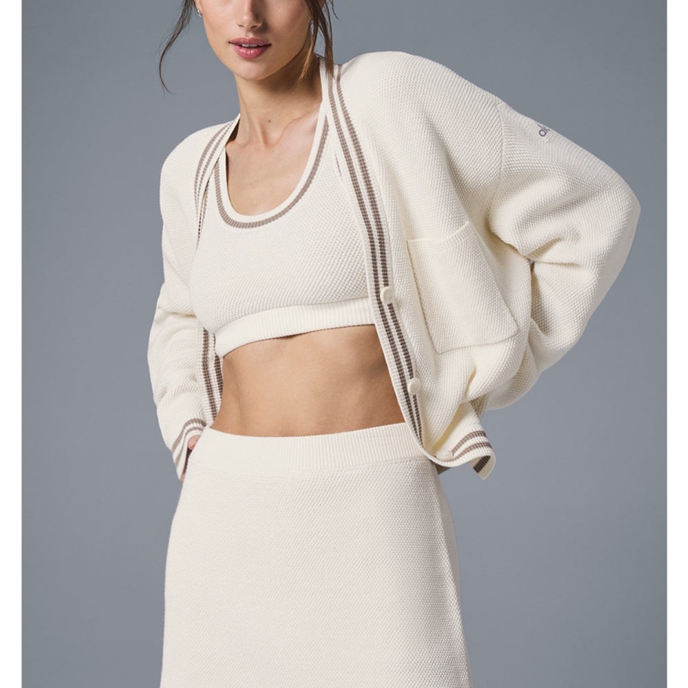 Alo yoga tennis knit cardigan NWT